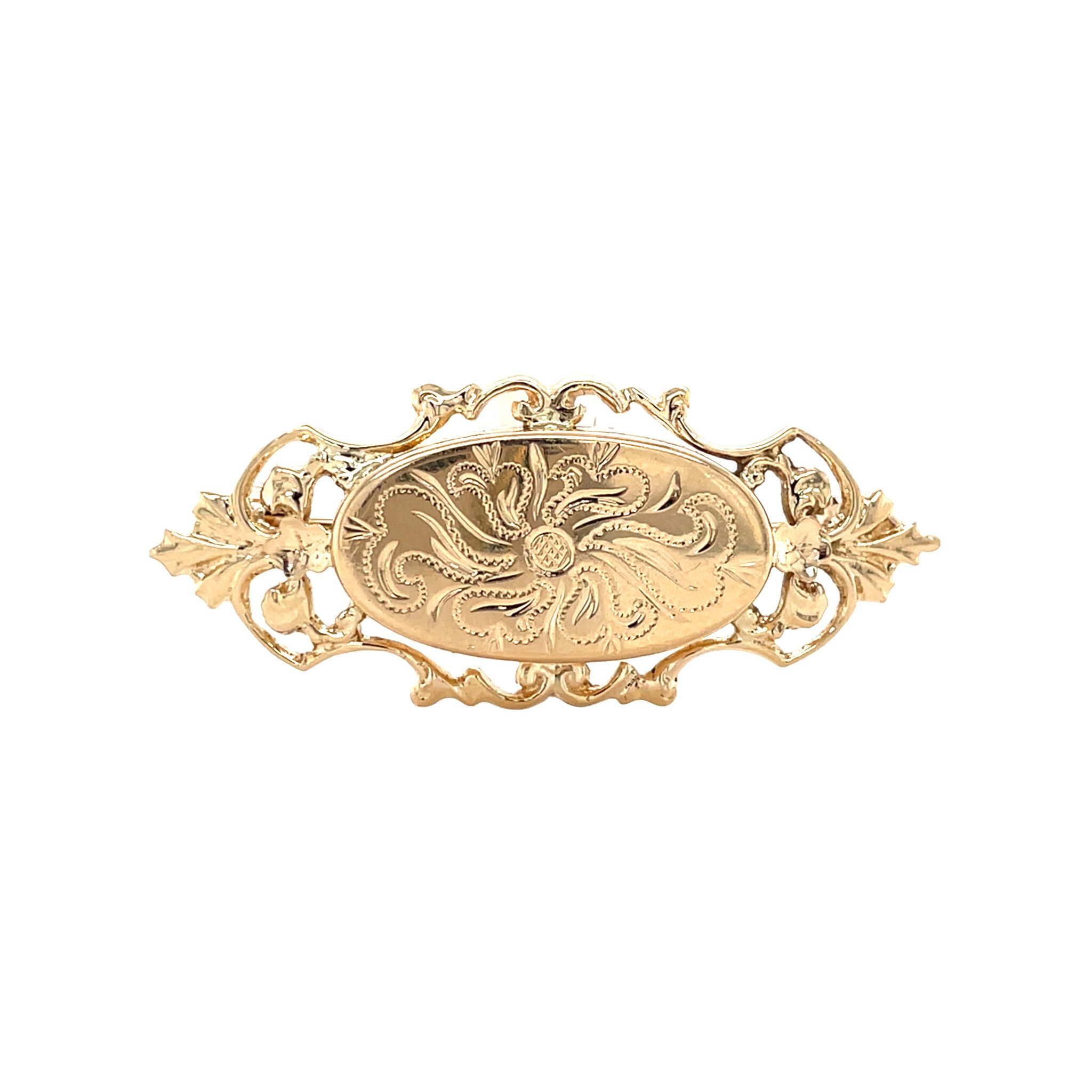 Gouden fantasie broche 14 kt